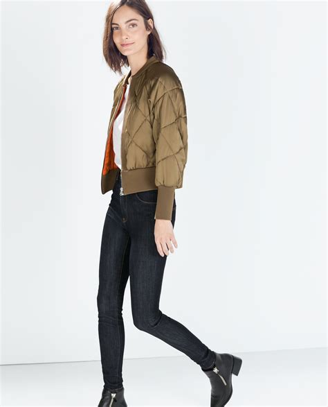 quilted bomber jacket zara